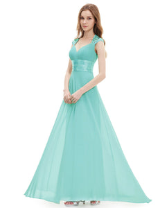 FINAL SALE V-neck Sequins Chiffon Ruffles Empire Line Evening Dress