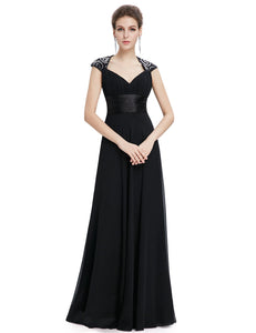 V-neck Chiffon Ruffles Empire Evening Dress  （ Warehoe）