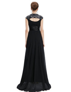 V-neck Chiffon Ruffles Empire Evening Dress  （ Warehoe）