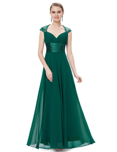 V-neck Chiffon Ruffles Empire Evening Dress  （ Warehoe）