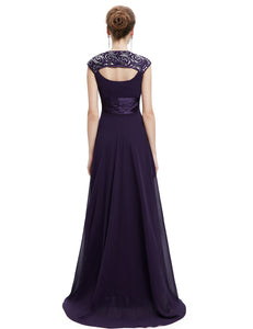 V-neck Chiffon Ruffles Empire Evening Dress  （ Warehoe）