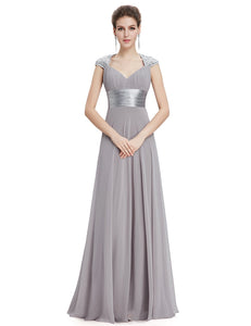 FINAL SALE V-neck Sequins Chiffon Ruffles Empire Line Evening Dress