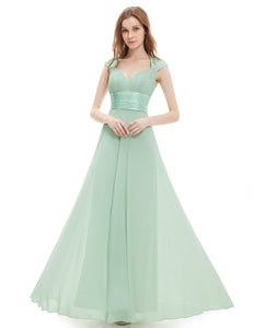 V-neck Chiffon Ruffles Empire Evening Dress  （ Warehoe）