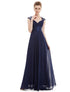 V-neck Chiffon Ruffles Empire Evening Dress  （ Warehoe）