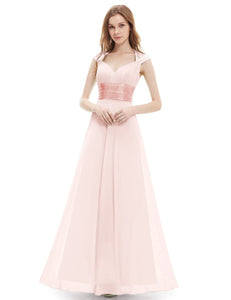 V-neck Chiffon Ruffles Empire Evening Dress  （ Warehoe）