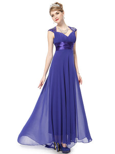 FINAL SALE V-neck Sequins Chiffon Ruffles Empire Line Evening Dress