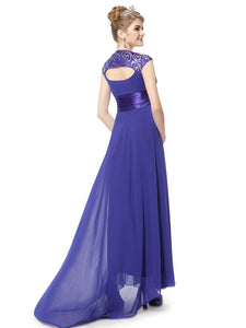 V-neck Chiffon Ruffles Empire Evening Dress  （ Warehoe）