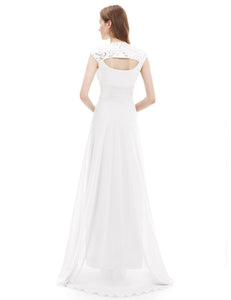 V-neck Chiffon Ruffles Empire Evening Dress  （ Warehoe）