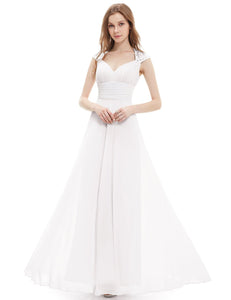 V-neck Chiffon Ruffles Empire Evening Dress  （ Warehoe）