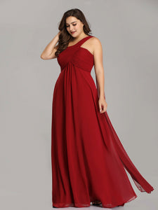 A-line One Shoulder Ruffles Long Evening Dress