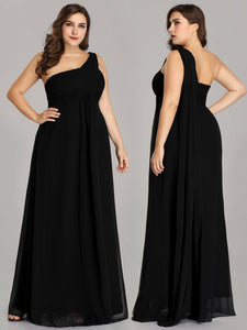 A-line One Shoulder Ruffles Long Evening Dress