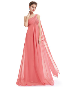 A-line One Shoulder Ruffles Long Evening Dress