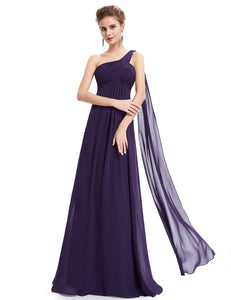 A-line One Shoulder Ruffles Long Evening Dress