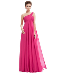 A-line One Shoulder Ruffles Long Evening Dress