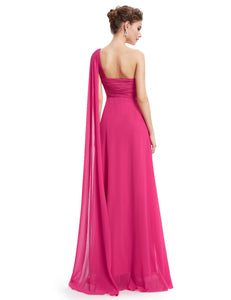 A-line One Shoulder Ruffles Long Evening Dress