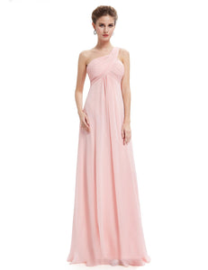 A-line One Shoulder Ruffles Long Evening Dress