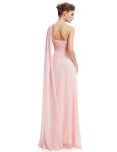 A-line One Shoulder Ruffles Long Evening Dress