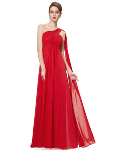 A-line One Shoulder Ruffles Long Evening Dress