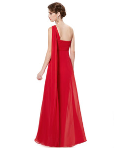 A-line One Shoulder Ruffles Long Evening Dress