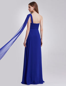 A-line One Shoulder Ruffles Long Evening Dress