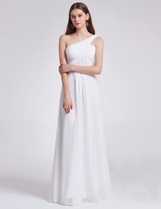 A-line One Shoulder Ruffles Long Evening Dress