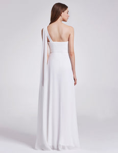 A-line One Shoulder Ruffles Long Evening Dress