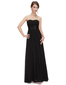 Strless Ruched Bt Burgundy Chiffon Long Evening Dress