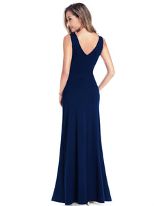 V-Neck Side Split Evening Dress