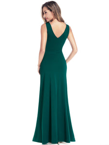 V-Neck Side Split Evening Dress