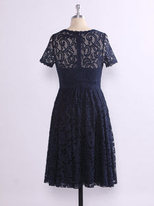 Short Lace  Navy Blue Cocktail Dress EZ