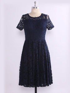 Short Lace  Navy Blue Cocktail Dress EZ