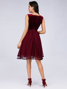 Keen Length Velvet Cocktail Party Dresses for  EZ