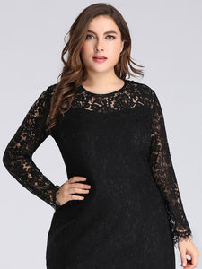 A Line V Neck Long Sleeve Lace Evening Dress EZ