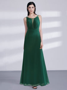 A-Line Sleeveless Long Chiffon  Evening Dress EZ