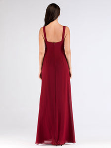 Long Burgundy Sequin Holiday Evening Dresses EZ