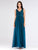 Long V neck Sequin Mesh Evening Dresses EZ