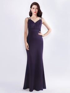 V-Neck Little Mermaid Long Formal Evening Dress EZ