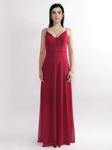 Fhion A Line V Neck Long Formal Evening Dress With Open Back EZ