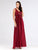 Long Burgundy Sequin Holiday Evening Party Dress EZ