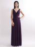 Fhion A Line V Neck Long Bridesmaid Dress With Open Back F