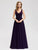 Purple Long Lace V neck Formal Holiday Evening Dresses EZ