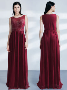 Long Burgundy Lace Evening Party Holiday Dress EZ