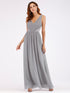 Long Grey Lace Evening Party Dresses EZ