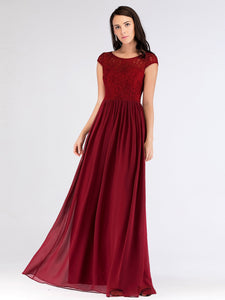 Long Lace Evening Bridesmaid Dresses F