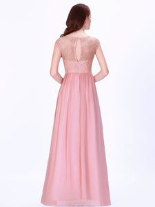 Long Lace Evening Bridesmaid Dresses F