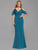 Long  Cold Shoulder Ruffle Sleeve Evening Party Dresses EZ