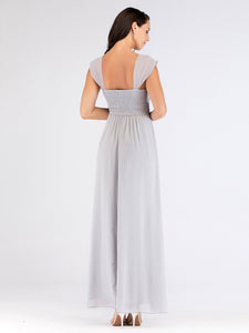 Square Neck Long Evening Party Dress EZ