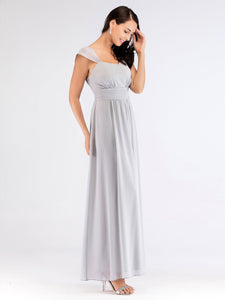 Square Neck Long Evening Party Dress EZ