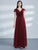 Fhion A Line V Neck Long Bridesmaid Dress With Sleeve F