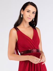 Long Burgundy Lace Cowl  Formal Evening Dress EZ